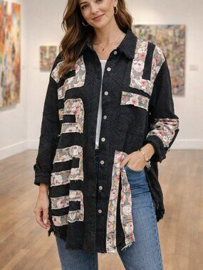 POL long light jacket/tunic shirt; size small